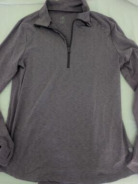 Apana Women’s Large Purple 1/4 Zip Athletic Pullover Long Sleeve Workout Top